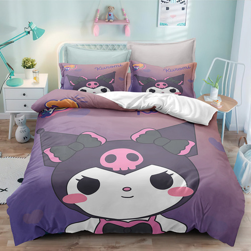 Juego De Cama Kuromi Queen Size, Un Regalo De Cumpleaños .