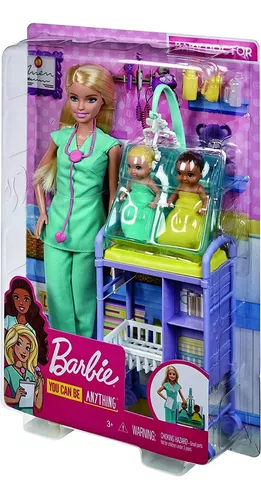 Barbie Profissoes Conjunto Pediatra com 2 Bebes - Mattel