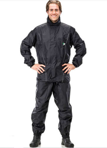 Capa De Chuva Masculina Pantaneiro Nylon Com Forro Preto