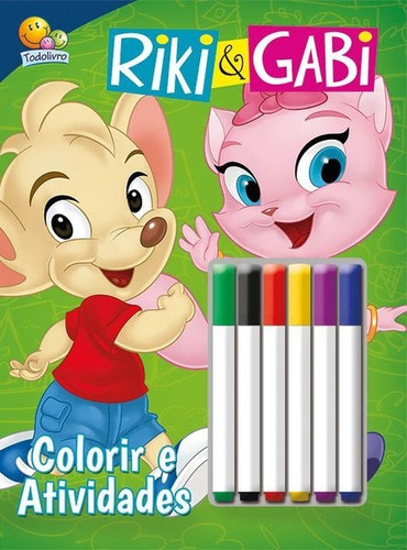 Colorir E Atividades Com Canetinha - Riki & Gabi, De © Todolivro Ltda.., Vol. 1. Editora Brasileitura, Capa Mole Em Português