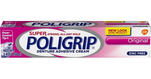 Super Poligrip - Crema Adhesiva De Frmula Original Sin Zinc 