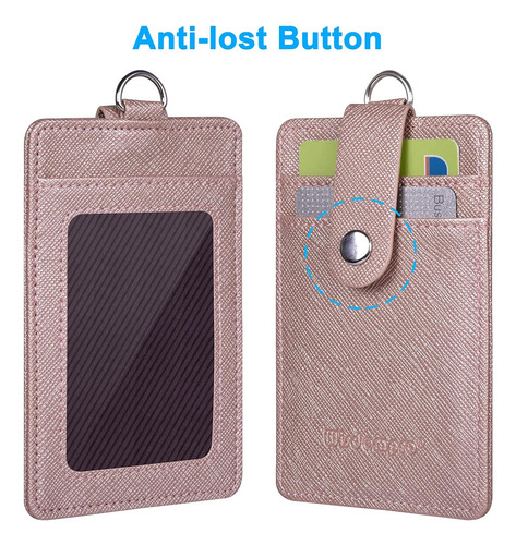 Wisdompro Badge Holder, 2-sided Pu Leather Id Badge Card ...