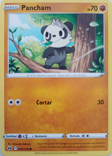Pokémon Tcg Pancham 072/159 (español)