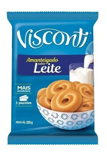 Imagem 1 de 1 de Biscoitos Amanteigados De Leite Visconti 335g