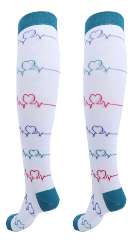Calcetines De Compresión Blancos, 1 Par, Para Deportes Al Ai
