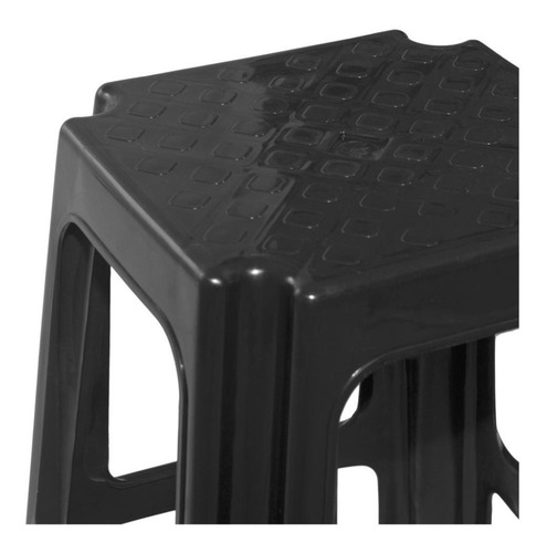 Imagen 3 de 7 de Banqueta Acero De Plastico Cuadrada Negra Gardenlife Kromos