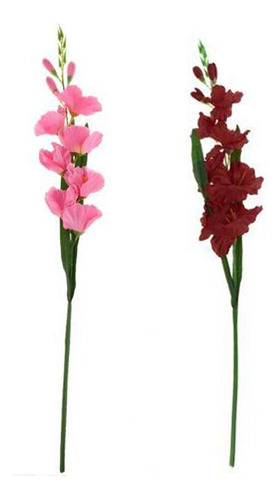 2 Piezas De Plantas De Flores De Gladiolo Vibrantes Falsas