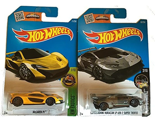 Hot Wheels 2016 mclaren P1 amarillo & Lamborghini Huracan