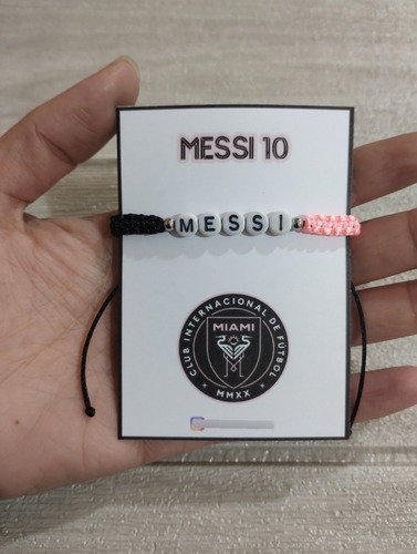 Pulsera Equipos De Futbol Clubes Artesanales Miami Messi 0 Mm