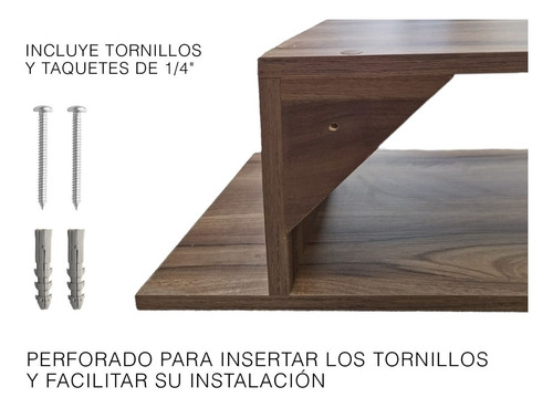 Imagen 6 de 10 de Repisa Mueble Flotante Modelo Z Para Equipos De Tv 100 X 25
