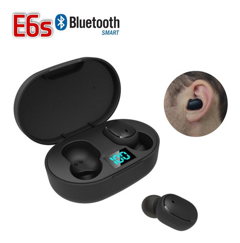 Auriculares inalámbricos Bluetooth E6s para Galaxy S21 Fe - Color negro