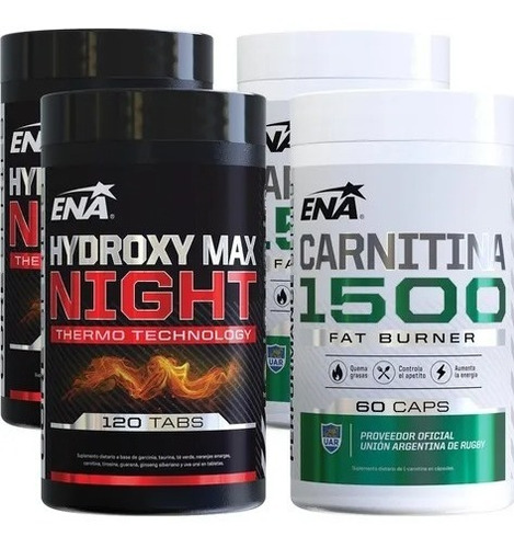 Combo Quemador De Grasa 4 Potes Hydroxy Max + Carnitina Ena