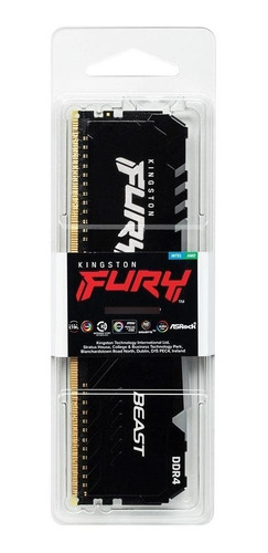 Imagem 3 de 3 de Memória 16gb 2666mhz Ddr4 Gamer Kingston Fury Beast Rgb Cl16