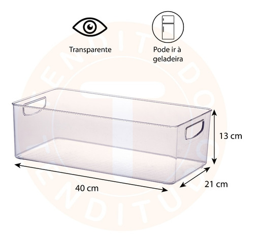 Imagem 2 de 7 de Organizador Armário Geladeira Com Alça Transparente Multiuso