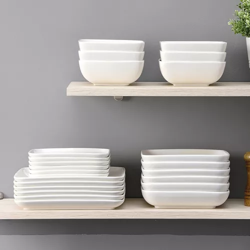 Vajilla Comedor Porcelana Blanco Marfil 48 Piezas Ivy