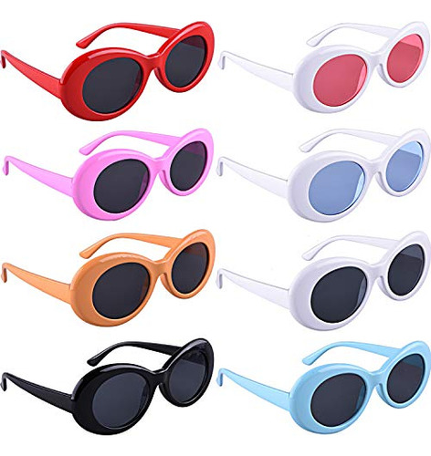 Siquk 8 Pares Clout Oval Goggles Retro Kurt Mod Vjynw