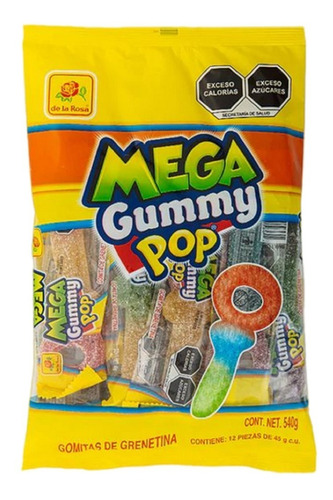 Gomitas Mega Gummy Pop De La Rosa Con 12 Piezas 