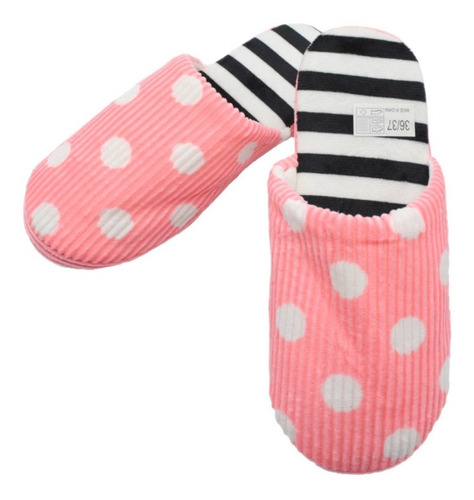 Pantufa Chinelo Feminina Poá Sola Antiderrapante