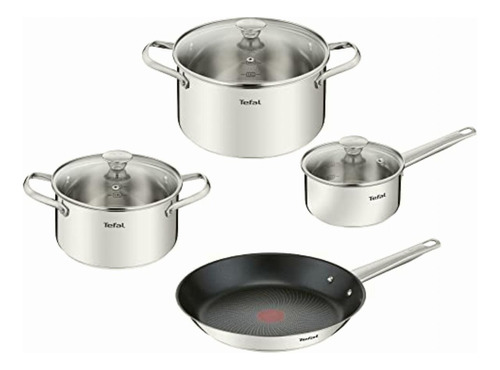 Batería De Cocina De 7 Piezas T-fal Cook Eat En Acero