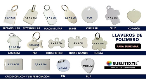 Llavero Plástico Para Sublimar Hueso Chico X 50 Unidades Blanco