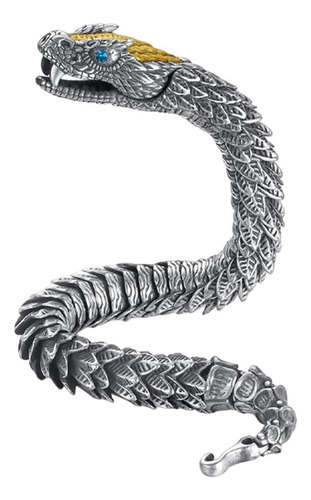 Brazalete Punk Vintage Plata Pulsera Serpiente 20/22/23/24cm