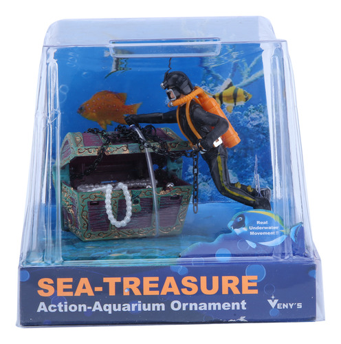 Adorno Para Acuario Creative Treasure Hunting Frogman