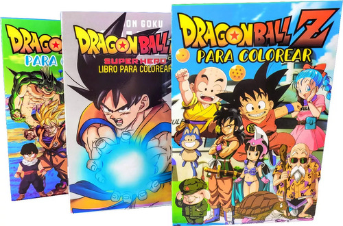 Libro Para Colorear Naruto Dragon Ball 3 Libros Para Pintar 