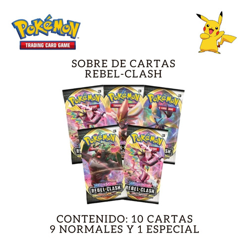 Pokemon Sobres De Cartas Coleccionables Rebel Clash