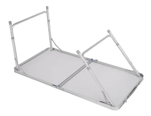 Imagen 4 de 7 de Mesa Plegable Blanca Transportable Lavable Camping 120x60cm