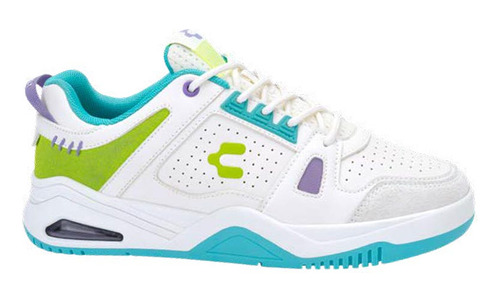 Tenis Choclo Charly 6002 Blanco Con Aqua Para Mujer