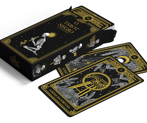 Baralho Tarot Marselha Negro 22 Cartas + Manual Quimbanda