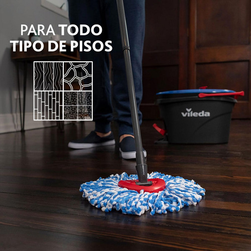 Vileda Rinse Clean Sistema De Limpieza +2 Repuesto Adicional Negro