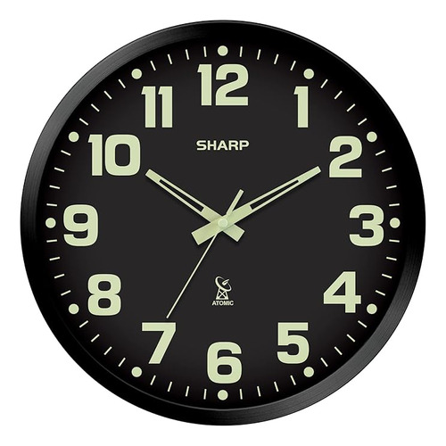 Sharp Reloj De Pared Analógico Atómico Que Brilla