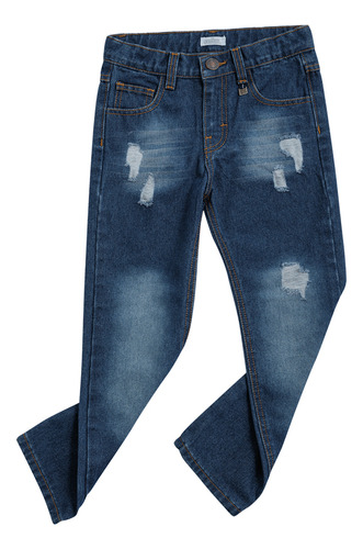 Jeans Audaz Para Niño En Color Azul Marino 5 Bolsillos