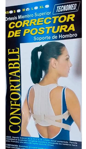 Imagen 3 de 4 de Corrector De Postura Soporte De Hombro Tecnomed Hombre Mujer