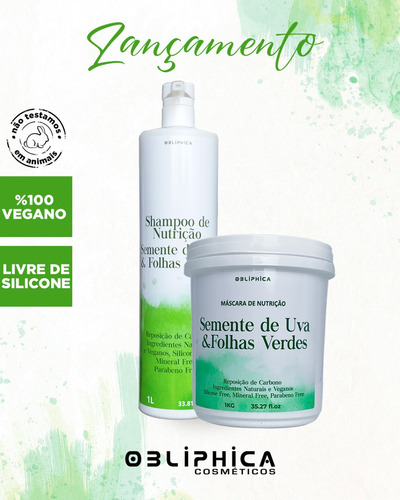 Shampoo Semente De Uva E Folhas Verdes Nutrição Obliphica 1l