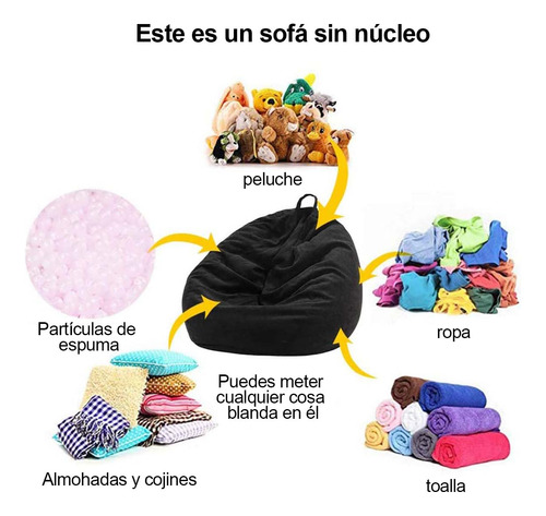 100×120cm Puf Gigante En Forma De Pera Y Sin Relleno,lavable