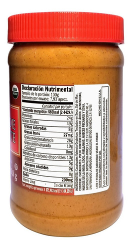 Crema De Cacahuate Cremosa Orgánica Kirkland 793.8gr