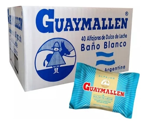 Guaymallen Alfajor Baño Blanco Caja X 40u X 38 - Dulsisa