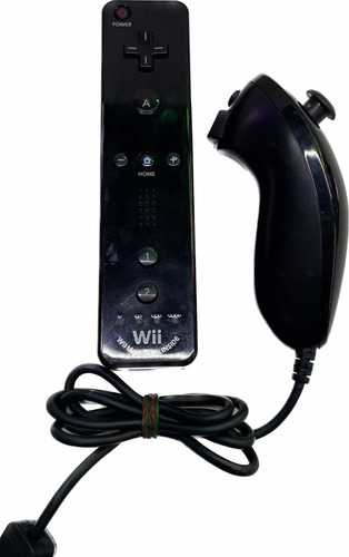 Control Nintendo Wii Motion Plus + Nunchuck | Negro Original (Reacondicionado)