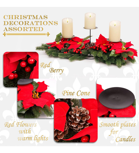 Candeladores De Navidad Diyasy Para Centros De Mesa, Decorac