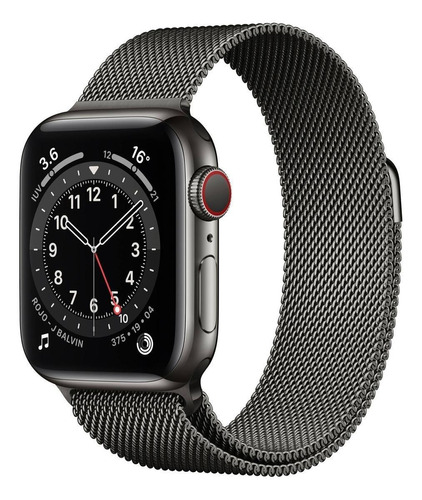 Imagen 1 de 8 de Apple Watch  Series 6 (GPS+Cellular) - Caja de acero inoxidable grafito de 40 mm - Correa estilo milanés grafito