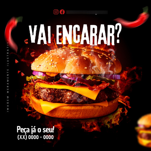 Templates Editáveis Canva Hamburgueria