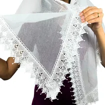 Comprar Véu Ccb Renda Media De Luxo Delicado + Porta Véu