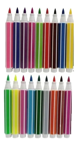 Imagen 1 de 5 de Plumones Punta Pincel 18 Colores Marcadores Lettering