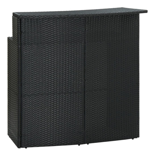 Mesa De Bar De Jardín Negra 47.2 X21.7 X43.3 Poly Rattan Color Negro