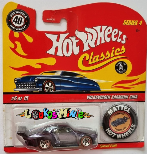 Hot Wheels Vw Karmann Ghia Red Lines 40th Classics Series 4