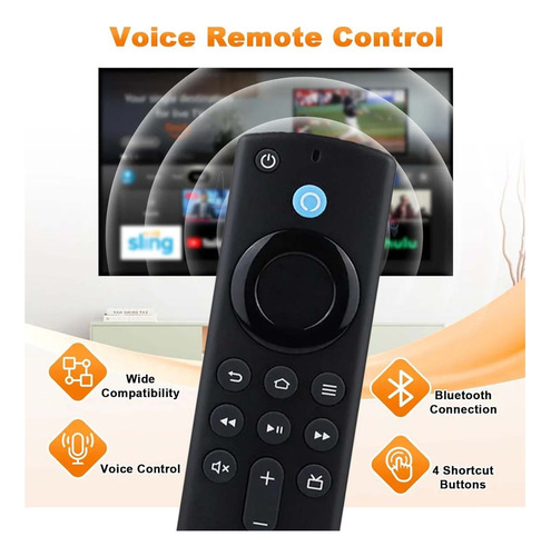 Control Remoto Para Amazon Fire Stick 4k, Lite, Cube Negro