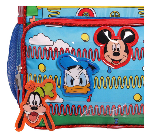 Mochila Mickey Mouse Original Ruz Kinder Con Ruedas Azul Liso