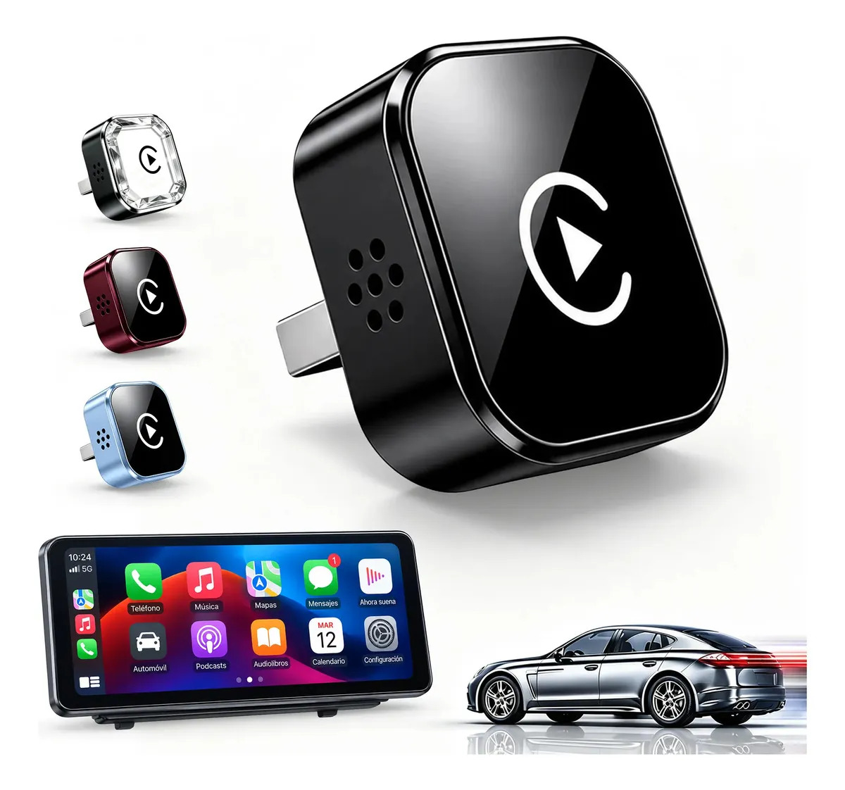 Adaptador Inalámbrico Yurnlv 2 En 1 Android Auto Y Carplay Para Coche Dongle Usb Para Auto Compatible Con iPhone Y Android, Bluetooth 5.3 Conexión Automática Mantiene Sistema Origi